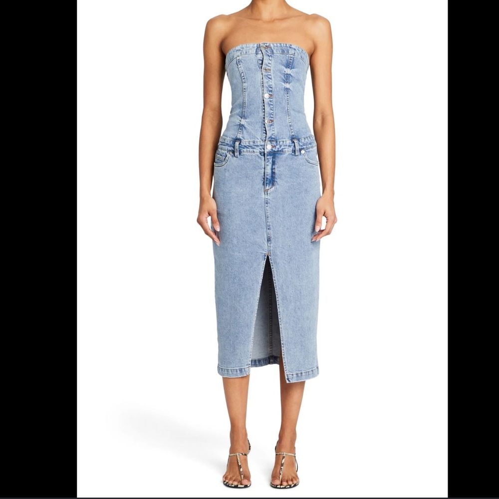SEROYA KELLI DRESS Denim Jean Dress sleeveless size Large